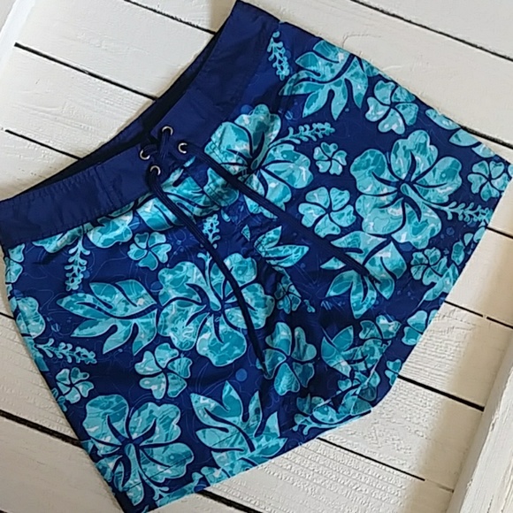 118 Iguana Sportswear Blue and Teal Beach Shorts Sz S - Picture 1 of 8